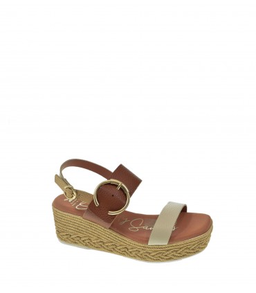 SANDALIA CUÑA OH! MY SANDALS CAMEL