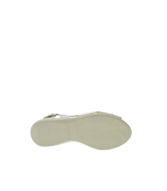 SANDALIA CUÑA PITILLOS CREMA