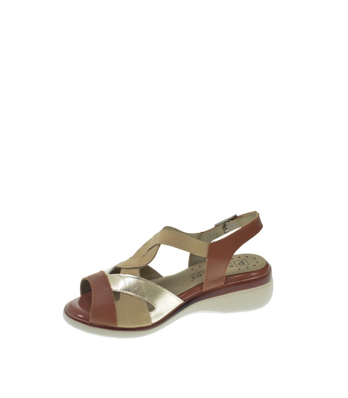 SANDALIA CUÑA PITILLOS TAUPE