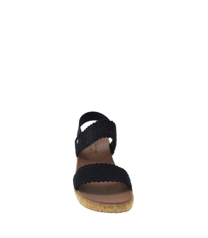 SANDALIA CUÑA SKECHERS NEGRO