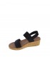 SANDALIA CUÑA SKECHERS NEGRO