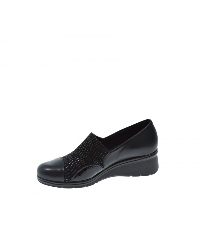ZAPATO CUÑA PITILLOS NEGRO