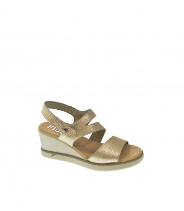 SANDALIA CUÑA FLUCHOS PLATINO