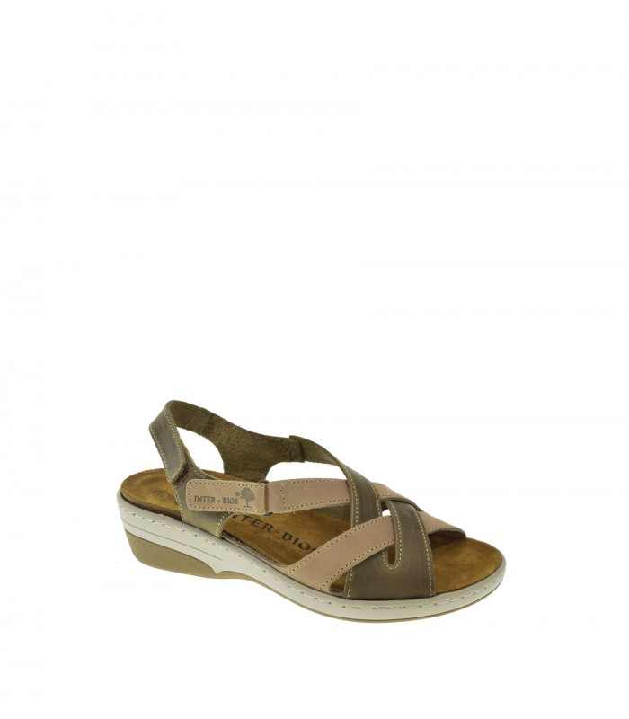 SANDALIA CUÑA INTER-BIOS BEIGE