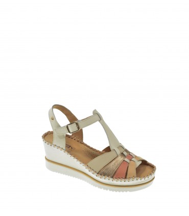 SANDALIA CUÑA PIKOLINOS BEIGE
