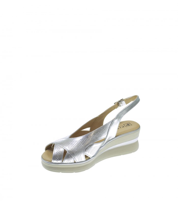 SANDALIA CUÑA PITILLOS PLATA