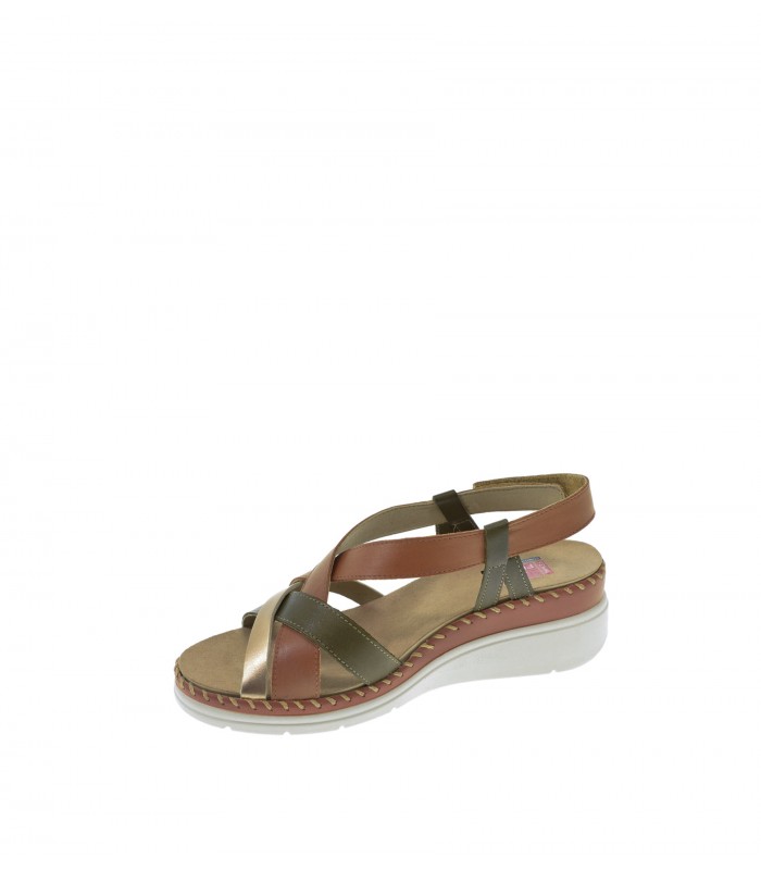 SANDALIA CUÑA FLUCHOS MARRON