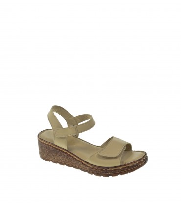 SANDALIA CUÑA MANLISA BEIGE