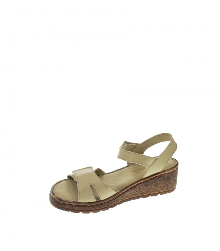 SANDALIA CUÑA MANLISA BEIGE
