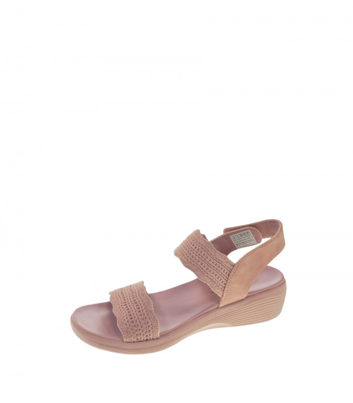 SANDALIA CUÑA SKECHERS ROSA