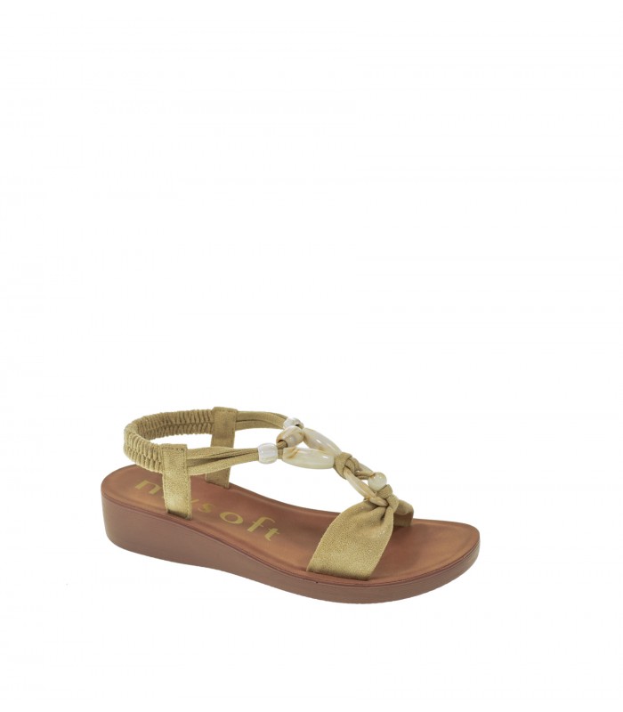 SANDALIA CUÑA MYSOFT PLATINO
