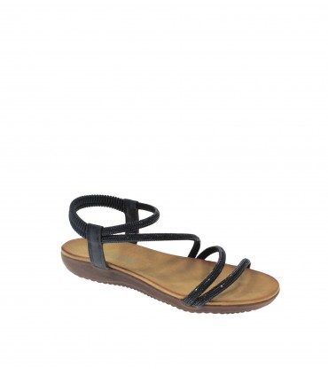 SANDALIA PLANA AMARPIES NEGRO