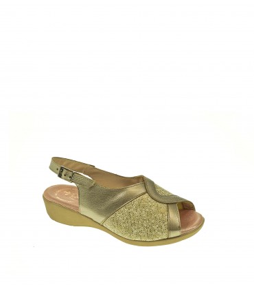 SANDALIA CUÑA DUENDY BRONCE