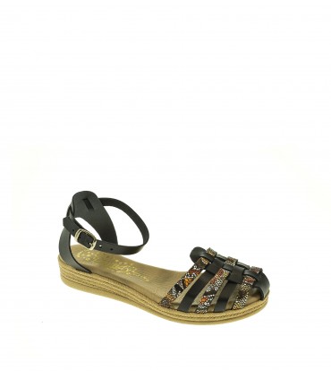 SANDALIA PLANA DUENDY NEGRO