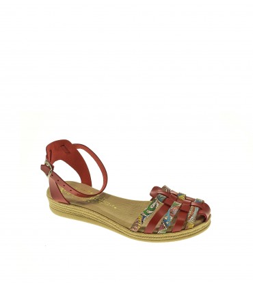 SANDALIA PLANA DUENDY ROJO