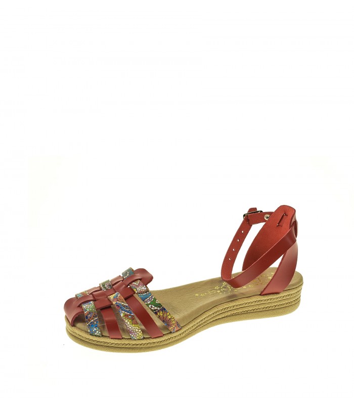 SANDALIA PLANA DUENDY ROJO