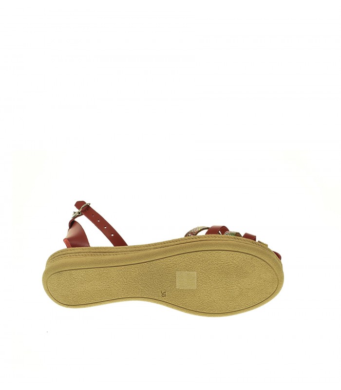 SANDALIA PLANA DUENDY ROJO
