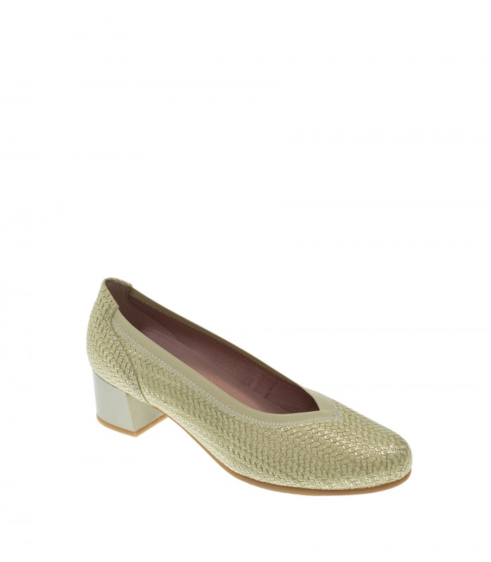 ZAPATO TACON PITILLOS ORO